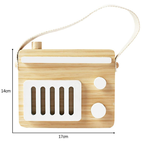 Baby Toy Trä Mini Radio Leksak Lärande Foto Rekvisita Rum Dekor För Pojkar Flickor Vit db white 17x14cm