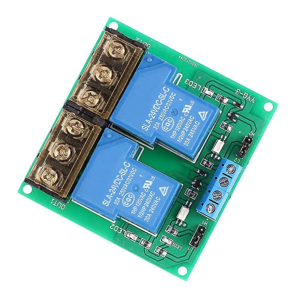 2-kanals DC 24V 30A Relébordmodul Optokoblerisolasjon Høy/Lav Trigger [DB]