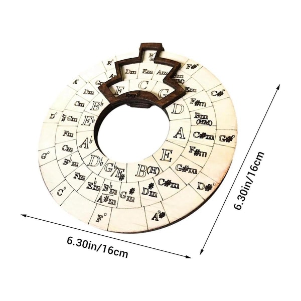 Trämelodiverktyg, ackordhjul för musiker, cirkelträhjul och musikaliskt upplysningsverktyg