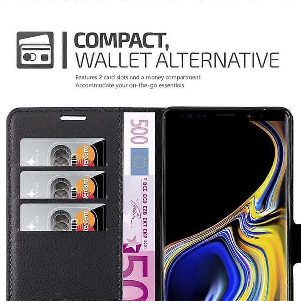 Galaxy NOTE 9 Skal - Skyddsfodral med kortfack och stativfunktion [DB] PHANTOM BLACK Galaxy NOTE 9