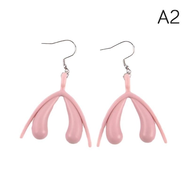 Nye Mode Klitoris Øreringe Til Kvinder Minimalistiske Dråbeøreringe Smykker db Light green 1 Pair