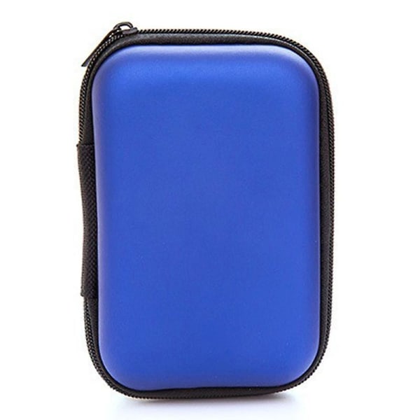 Bærbar Mini Opbevaring Case Lynlås Bæretaske Taske Box til høretelefoner Hovedtelefon Jikaix Sapphire Blue