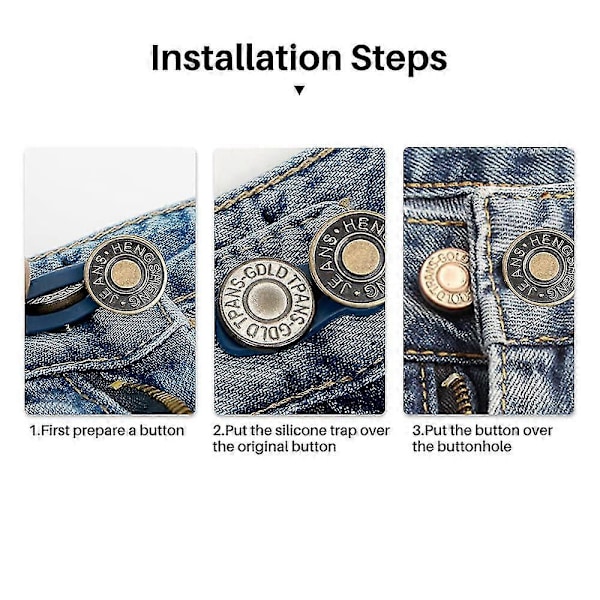 5 stk. uttrekkbar knappe-midjeforlenger for bukser for menn og kvinner jeans [DB]
