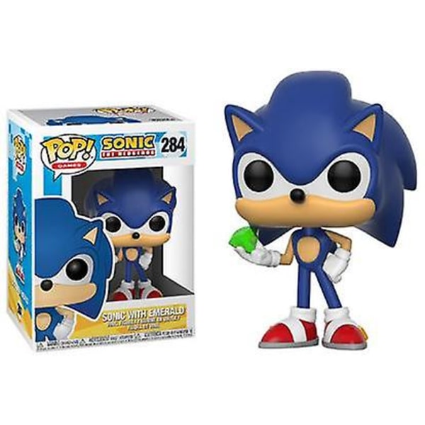 Nya Super Sonics Vinylleksaker med ring #283 Emerald #284 Shadow #285 Samlarobjekt Actionfigur Modell för barn Present Db 283 with box