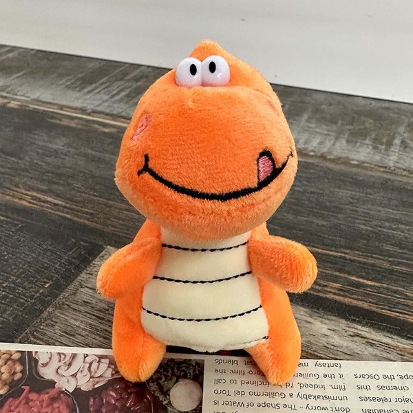 Mini utstoppede dinosaurer dyr anheng myk behagelig hudvennlig utstoppede dukke for barn gutter jenter gaver Db Orange 2