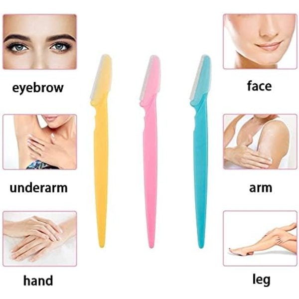 Øjenbrynsbarberværktøj til ansigtsepilator sæt med 6 stk