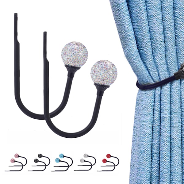 1 Pari Monitoiminen Strass Pallo Bling Silmukka Pidike Koti Verho Pidike Verho Pidike Multicolor