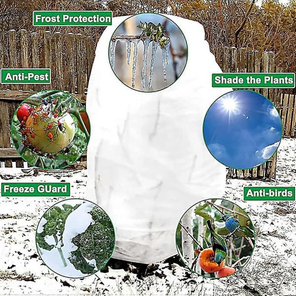 Sæt med 2 Vinterbeskyttelse til Planter, Beskyttelse mod Frost, Vinterbeskyttelse til Planter, Stor Pose til Potteplanter, 60 X 80 Cm db