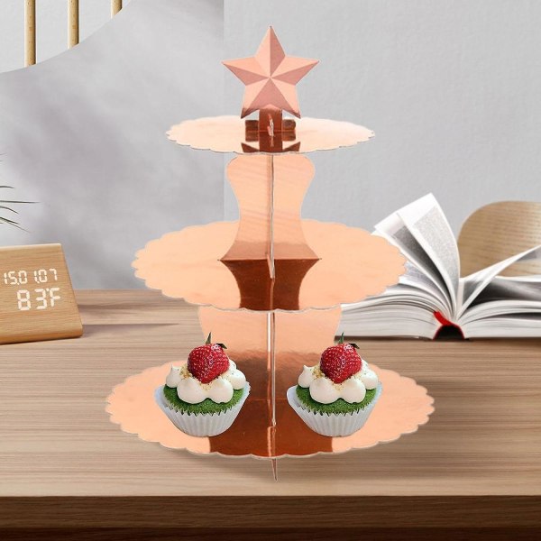 Cupcake Stand Cardboard Cupcake Tower Tray 3 Tiered Centerpeices Dessert Tower Stand Cake Holder For Holiday Kitchen Home