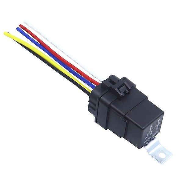Automaattinen auton rele, suljettu, vedenpitävä, integroitu, johdotettu DC12V 40A 5-nastainen 4-nastainen autorele + pidike johdoilla  [dB} 24V 5Pin