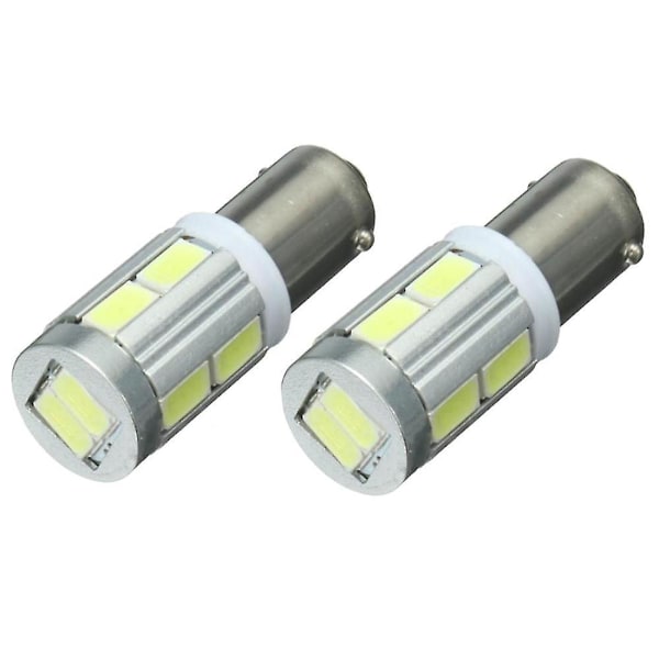 2x Universelle Ba9s H6w 10smd Led Sidelight Pærer Canbus Feilfri 6000k Hvit{ DB}