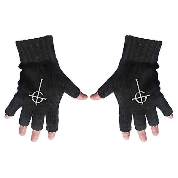 Unisex Vuxen Kors Fingerlösa Handskar {Db} Black One Size