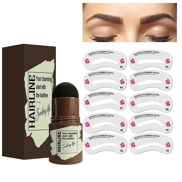 Eyebrow Stamp Shaping Kit Vattentät Ögonbrynspulverstämpel Fuller Eyebrow Definer Makeup Tool