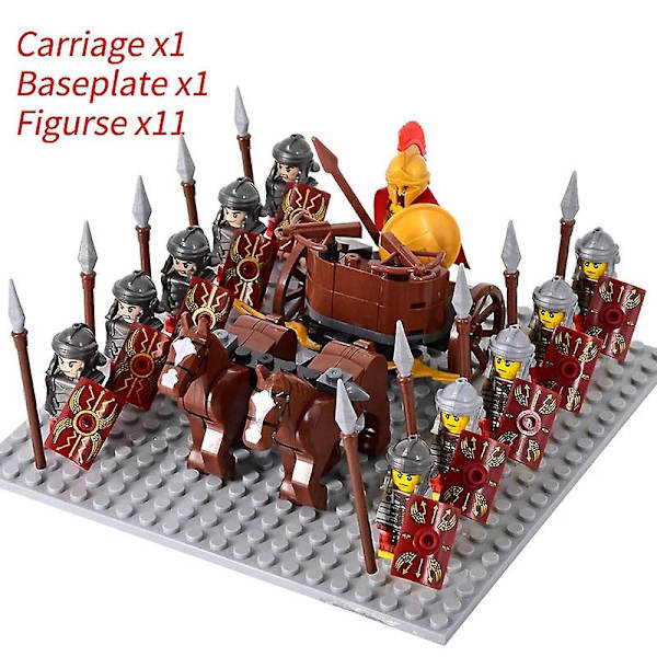 Middelalderlige riddere mini actionfigurer byggeklodser romersk vogn vogn soldat krigshest mursten legetøj til børn gave Db Set 20