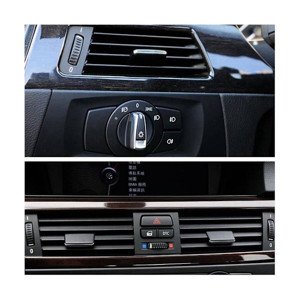 2 stk. til 3-serie E90 05-12 Holdbar Front A/C Air Conditioning Vent Outlet Tab Clip Reparationskit [DB] Black  Silver