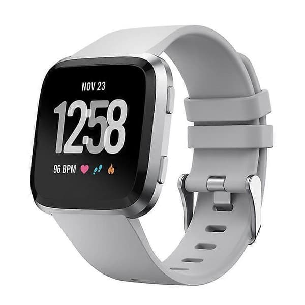 Silikon Smartklokke Rem [Stor Størrelse] Kompatibel For Fitbit Versa Lite/Versa/Versa 2 [DB] Grey