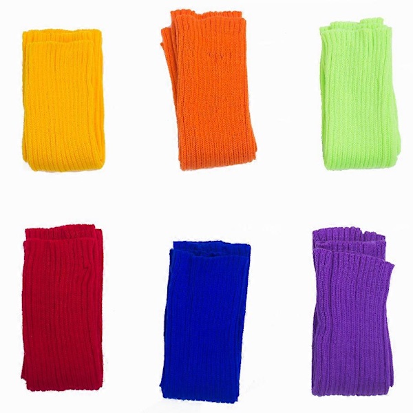 Damer Leg Warmers Enkle Farger Dans 80-tallet Fest Fancy Footless Sokk UK One Size db black