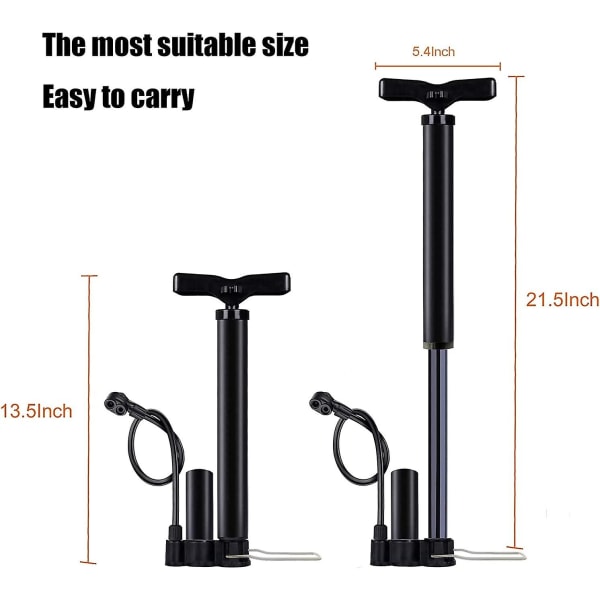 High Pressure Bike Floor Pump, Bicycle Pump, Bike Pump, Stand Pump 160psi With Presta &schrader Valves, Bike Air Pump With Ball Pump Needle For Bike B