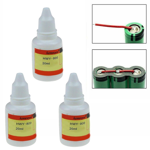 3 stk. Rustfrit Stål Flux Loddepasta Rustfrit Stål Flydende Loddeværktøj 20ml Ftdb