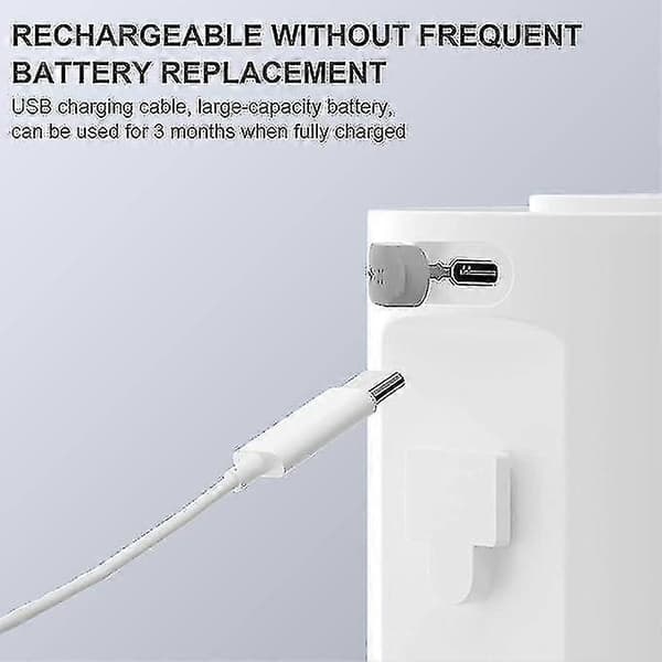 Automatisk sæbedispenser, USB-genopladelig, skumsæbedispenser med 4 niveauer, 400 ml elektrisk sæbedispenser, vægmonteret/stående sæbedispenser