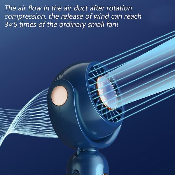 Bærbar håndholdt ventilator, halsventilator, mini bordventilator, multifunktionel ventilator [DB] blue