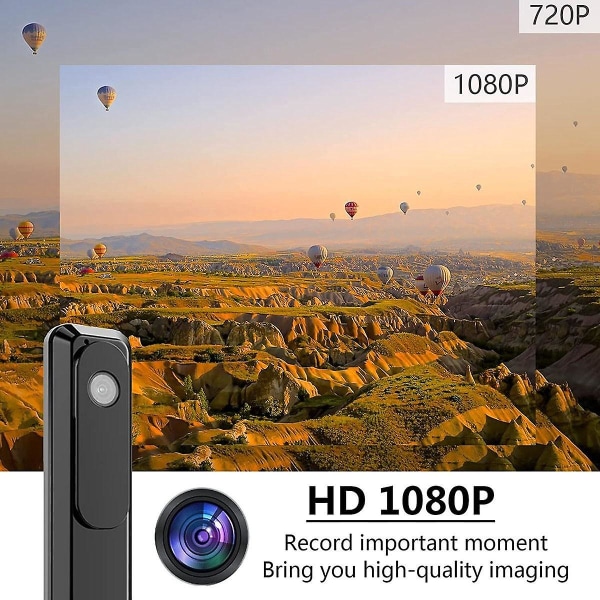 Minikamera 1080p högupplöst videoinspelare Mini portabel kamera med nattseende minikameraövervakning