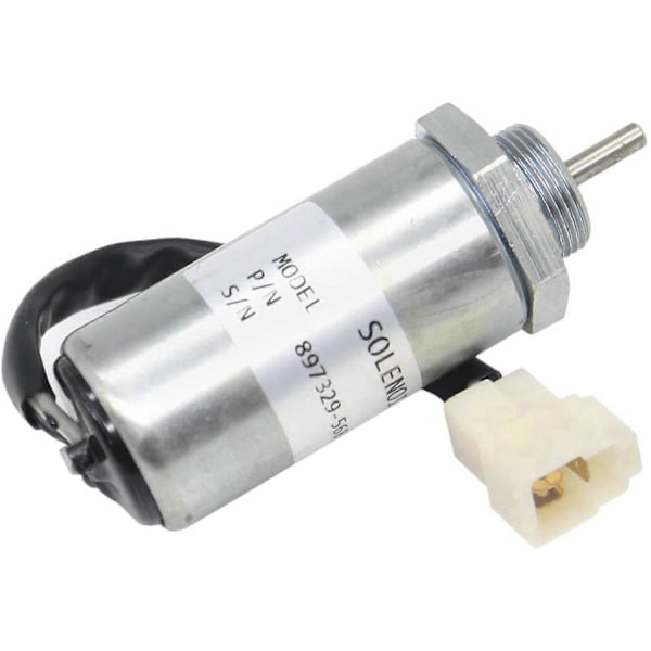 Grävmaskin Motorstopp Solenoid för ISUZU EX400 3LD1 3LD2 4LE1 12V 897329-5680 8973295680 [DB] Silver