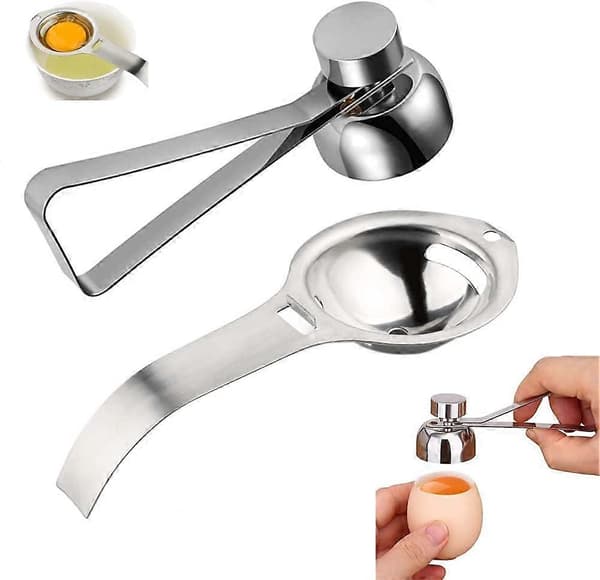 Eggåpner i stål, eggåpner i rustfritt stål, eggehvite separator, rustfritt [DB]
