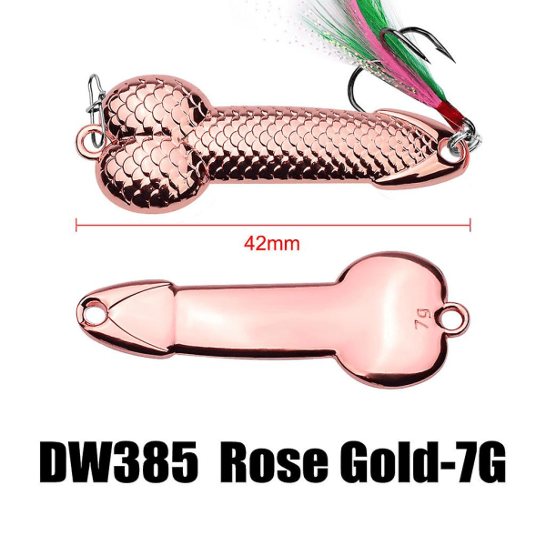 Wobble Fish Lures Spoon Lure Feather Bait Hook Fiskeredskap Gave Til Fiskeelskere [DB] Rose gold 7g