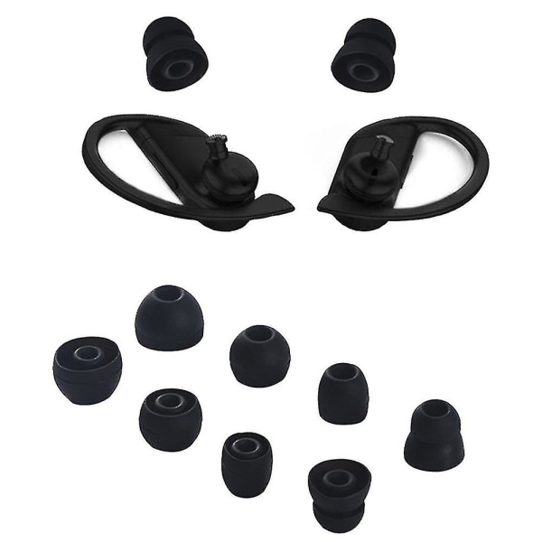 4 par silikon hörsnäckor Hörlurar Öronspetsar Cap av mjukt cover Passar för Beats Powerbeats Pro [DB] Black