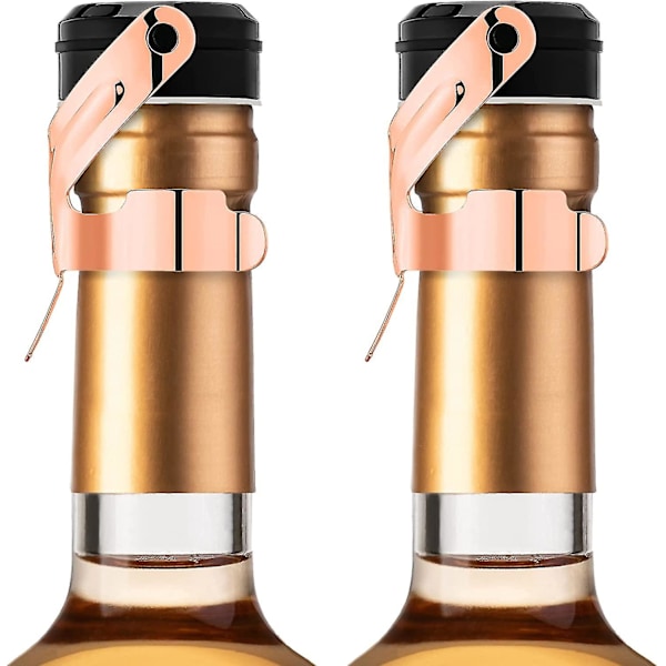 Champagnestopper, 2 st Rostfritt Stål Champagneflaskpropp För Cava Prosecco Mousserande Vinpropp TY [DB] Rose gold 2pcs