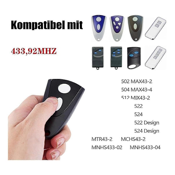 433MHz Fjärrkontroll Handhållen Sändare för Novotron 502 Max43-2 512 Mix43-2, Fjärrkopiator för G [DB]