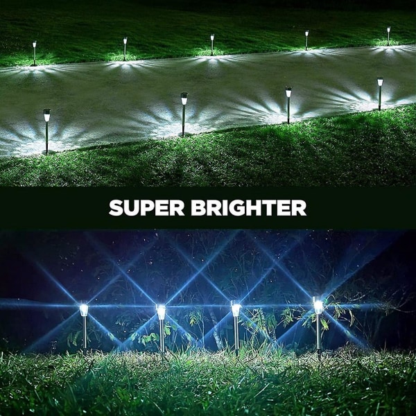 Ultra Bright Solar Lights Outdoor Waterproof 8 Pack, Solar Outdoor Lights Auto On/Off, LED Garden Lights Cool White DB As Shown