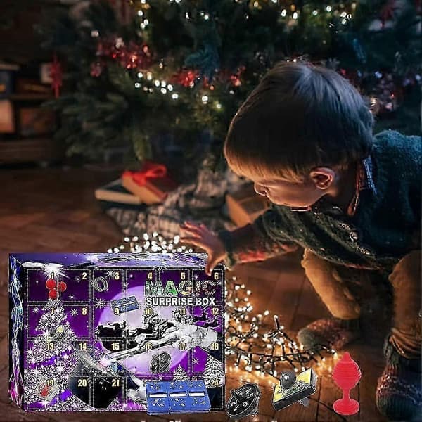 Magisk Julekalender 24 Magiske Tricks, Magisæt til Børn 6+, Julekalender Legetøj [MI][DB]