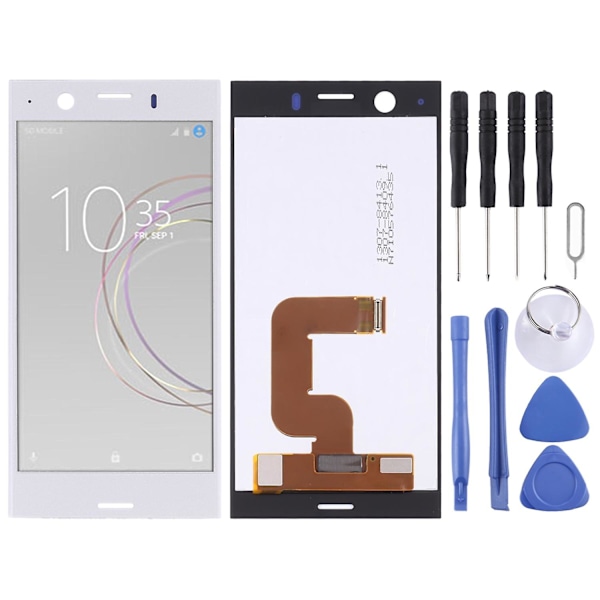 OEM LCD-skærm til Sony Xperia XZ1 Compact med digitaliseringsenhed, fuld samling (sort) [DB] Silver