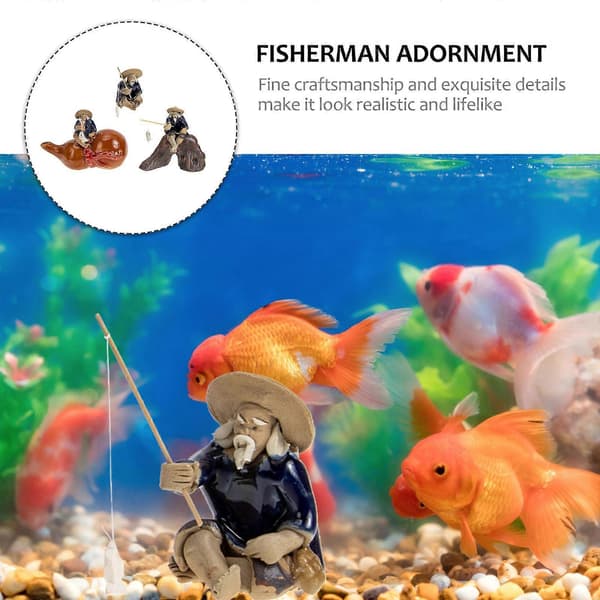 Keramiske fiskerpynt til dekorasjon, assorterte farger, 3 stk [DB]