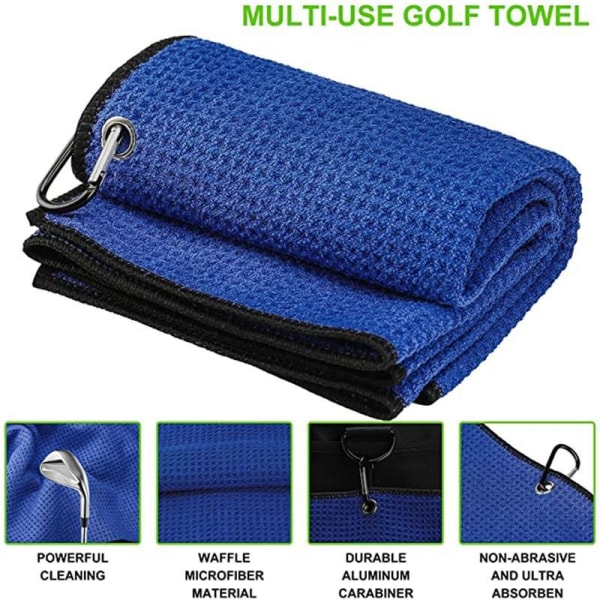 Mikrofiber vaffel golf håndklæde | Børsteværktøjssæt med Club Groove Cleaner | Golftilbehør til mænd