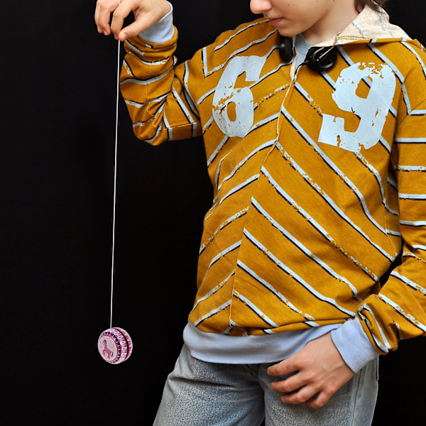 Jern Yoyo Legetøj Tegneserie Mønster Elskelig Yoyo Bold Legetøj Til Børn Børn Db Pink 5.5X5.5X4CM
