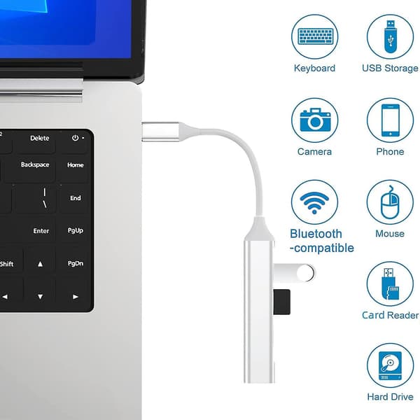 Laptop Hub 4-i-1 Multi-port Højhastigheds Dataoverførsel Eksternt Udstyr USB3.0 til USB3.0+USB2.0 Hub[DB]