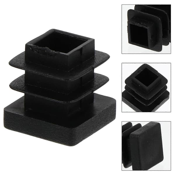 Firkantet plastikmøbelbenprop til stol 100 stk. sort rørpropindsats [DB]