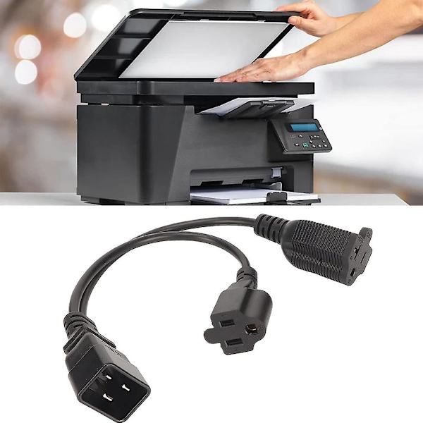 Iec320 C14 til Nema 5-15r+ 5-20r strømkabel 1 ind 2 ud Y-splitter adapterledning [DB]