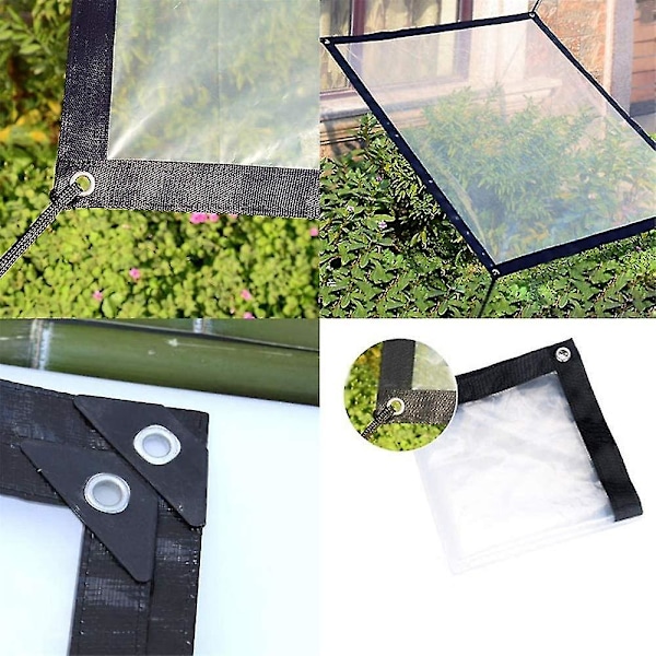 Transparent presenning, klar trädgård vattentät presenning frostskyddande regnskydd isoleringsfilm tak PE plastskydd (2*2m) [db]