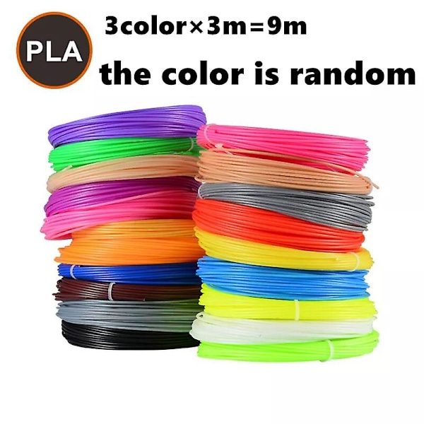 3D Pen Børn Kreativ 3D Tegning Trykning Pen Med PLA Filament Børns Legetøj Julegave Fødselsdagsgave [DB] 9m pla (3 s)