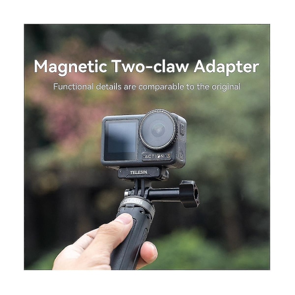 Magnetisk tvåkloadapter Actionkameratillbehör för Action 3-adapter