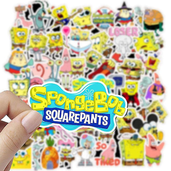 50 kpl Cartoon Animation Spongebob Tarroja Suitcase Notebook Vesi Kuppi Vedenpitävä Tarroja [DB]