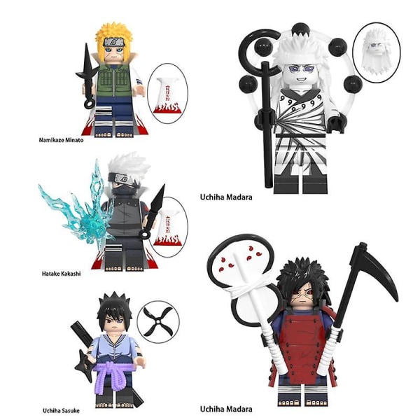 5 st Naruto Block Byggklossar Madara Zetsu Might Guy Sasuke Kakashi Minato [DB] Multicolor 1 Set