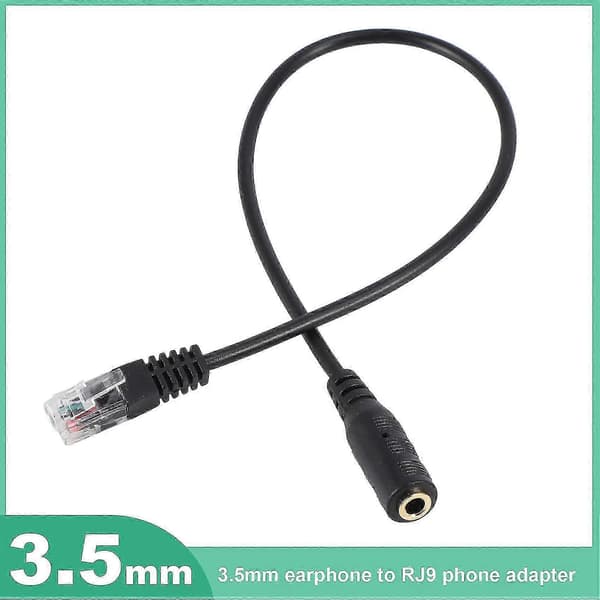 3,5 mm stik til RJ9 til headset til kontortelefon adapterkabel [db] black