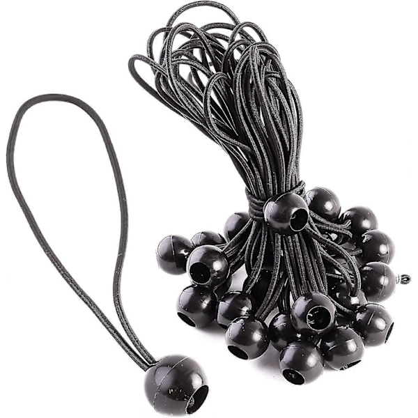 25 Pakk Gummi Bungee Snore med Boldkrog - Bungee Bånd Ideelt Til Telte, Presenninger, Tasker, Pools, Trampoliner Og Mere - 8,25\" Længde [DB]