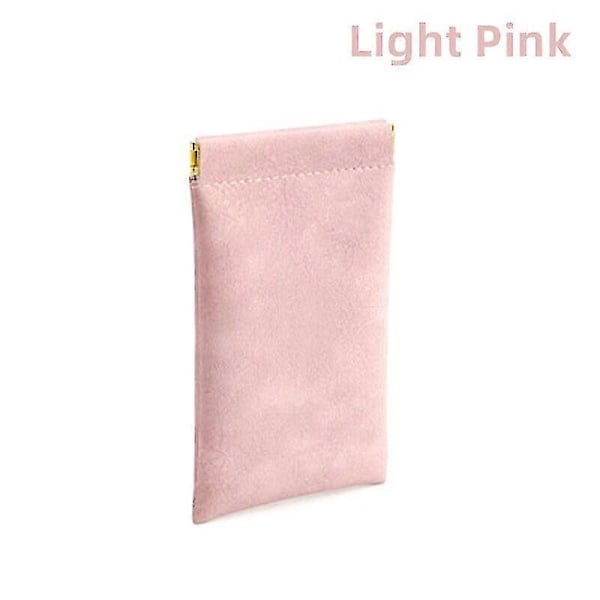 Blød PU Læder Brille Opbevaringspose Solbrille Etui Bærbar Vandtæt Pose 2 stk db Pink