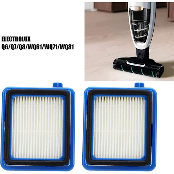 2 sæt støvsugerfilter reservedele til Electrolux Q6 Q7 Q8 Wq61 Wq71 Wq81 DB